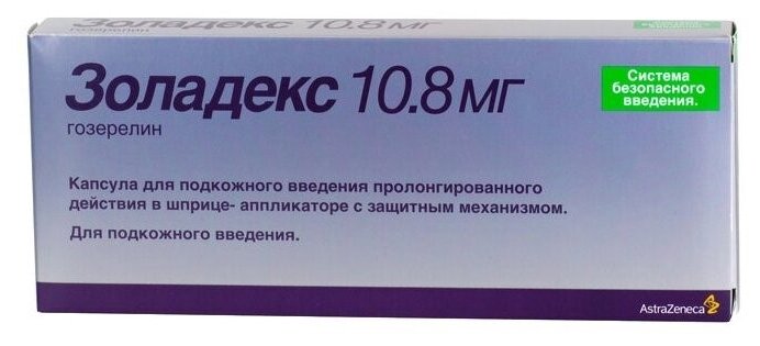 Золадекс капс. для п/к введ. пролонг. действ. шприц-аппликатор, 10.8 мг, 1 шт.