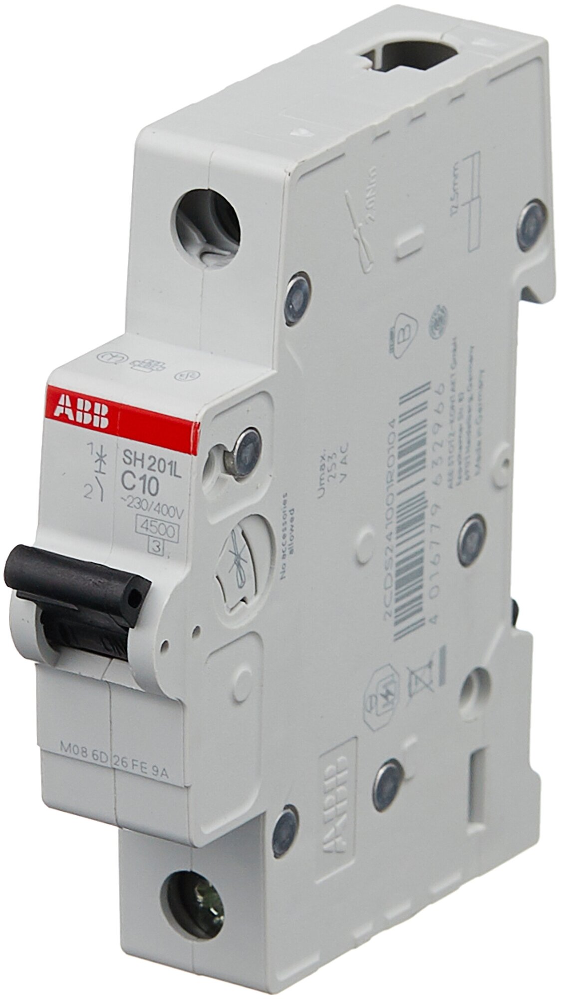 Автоматический выключатель ABB SH201L 1P (C) 45kA