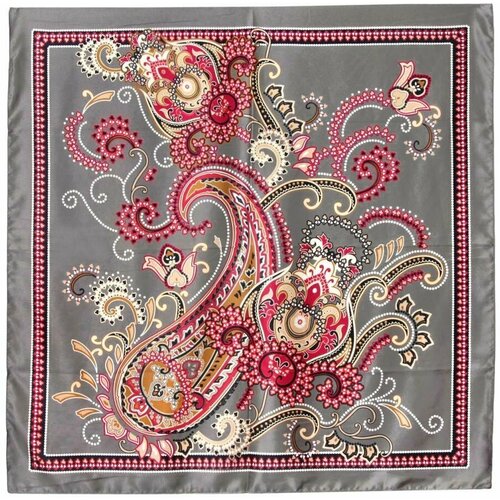 фото Серый платок с яркими узорами 52450 roby foulards