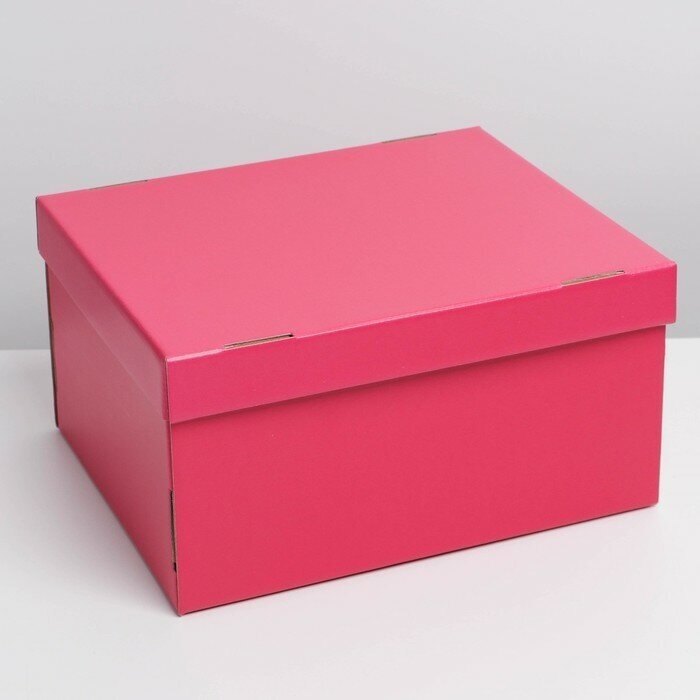Коробка подарочная Дарите Счастье "Фуксия", 31,2х25,6х16,1 см