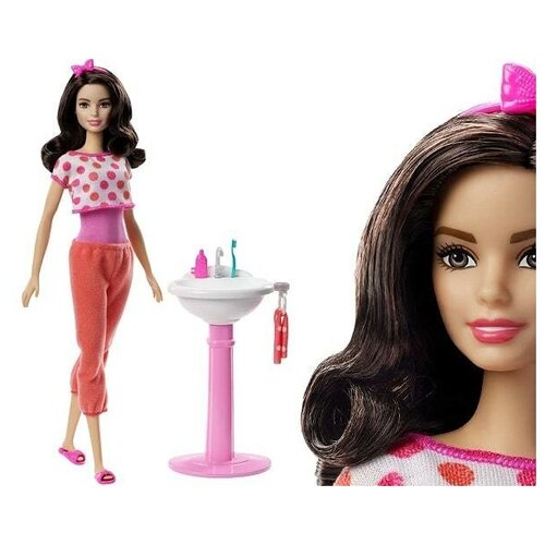 фото Кукла барби barbie ванная комната игровой набор mattel