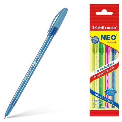 ErichKrause Набор ручка шариковая Erich Krause Neo Cocktail, синяя, микс