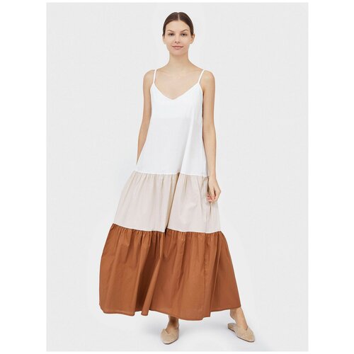 Сарафан Villa Reale, хлопок, повседневный, трапециевидный силуэт, макси, размер 4 EU, мультиколор