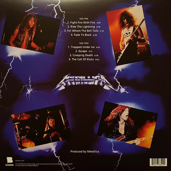 Виниловая пластинка Metallica. Ride The Lightning (LP)