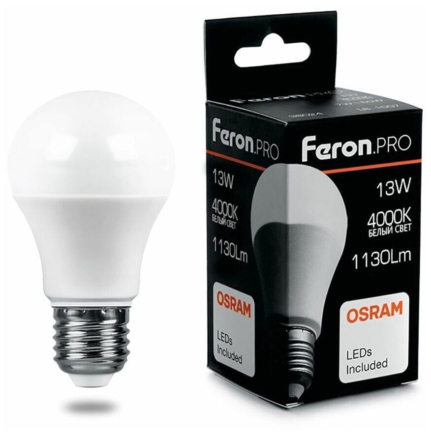 Лампа светодиодная Feron.PRO LB-1013 Шар E27 13W 4000K