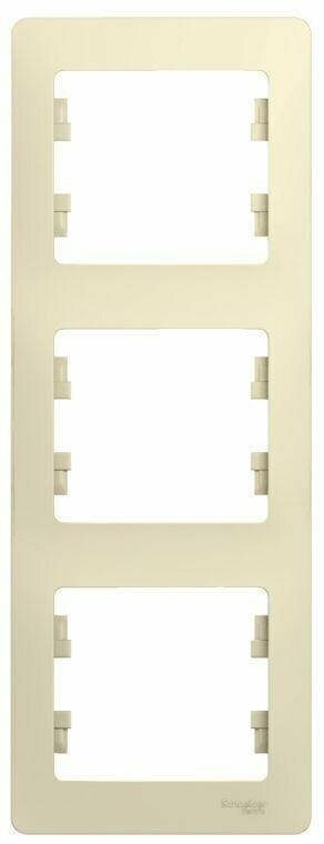 фото Рамка SCHNEIDER ELECTRIC GLOSSA вертикальная, бежевый GSL000207