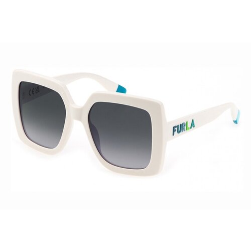 фото Солнцезащитные очки furla, квадратные, оправа: пластик, градиентные, для женщин, белый