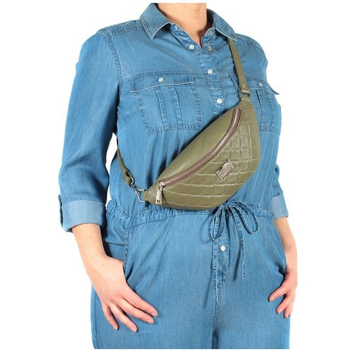 фото Сумка/сумка женская/сумка женская натуральная кожа/mayger/а-дс-289-2/болотный/модель поясная/с ремешком