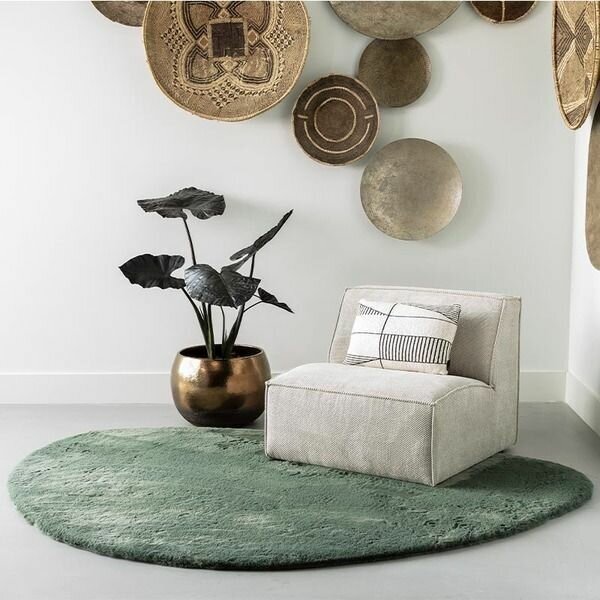 Ковер Comfy Shape Circle, 100х100см, Moss green, Круг 100% PP - фотография № 3