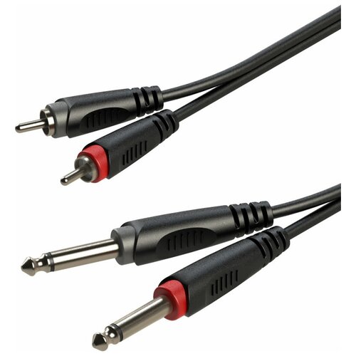 ROXTONE RACC150/1 Аудио-кабель (2 x RCA 2 x 6,3 mono Jack), 1 м roxtone racc150 1 аудио кабель 2 x rca 2 x 6 3 mono jack 1 м
