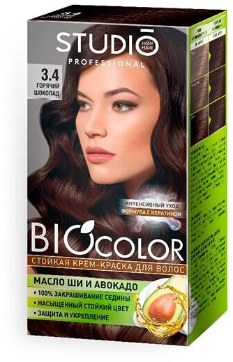 Краска для волос Biocolor 3.4 Горячий шоколад, 50/50/15мл