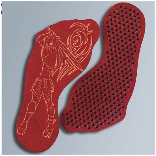 фото Доска для йоги садху с гвоздями в форме стопы демон - 3551 wood art