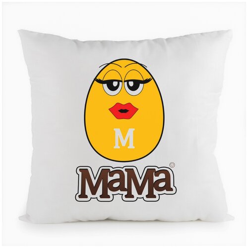 фото Подушка белая coolpodarok прикол. семья. m and ms.мама,белая
