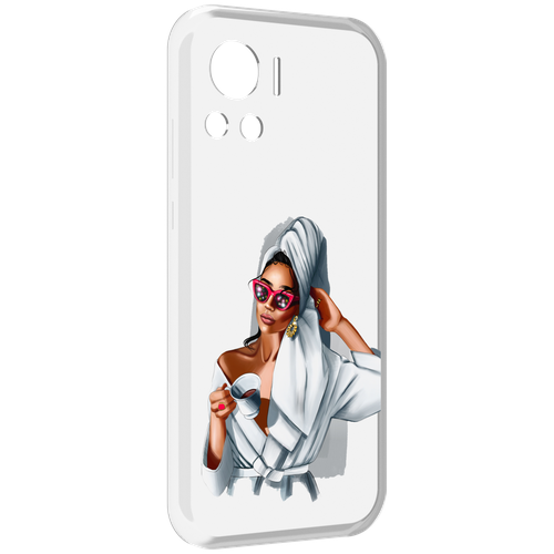 Чехол MyPads Девушка в белом халате женский для Motorola Edge 30 Ultra задняя-панель-накладка-бампер