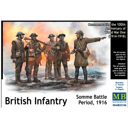 Master Box Сборная модель Британская пехота, период Битвы на Сомме 1916 г, 1/35 фигуры британских и немецких солдат битва на сомме 1916 масштаб 1 35