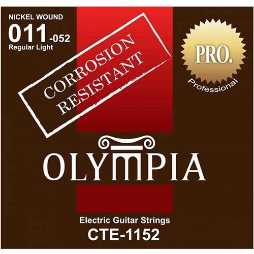 Струны для электрогитары Olympia CTE1152 с устойчивостью к коррозии, никель, (11-15-22-32-42-52)