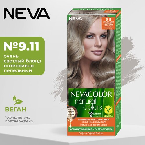 Стойкая крем-краска для волос Neva Natural colors № 9.11 Очень светлый блонд интенсивно пепельный