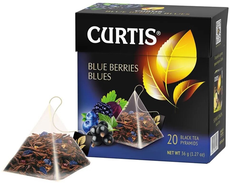 Curtis Чай в пирамидках Berries Blues, черный, 20 пирамидок, 2 шт - фотография № 4