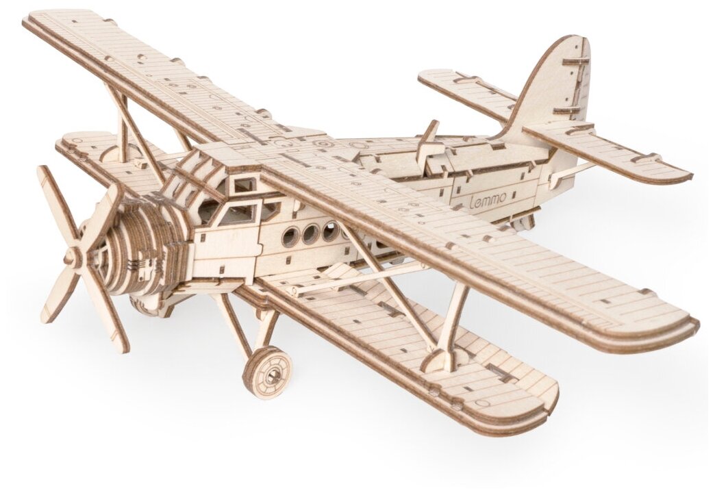 Деревянный конструктор Lemmo Самолёт «Арлан», 154 детали, LM-0161