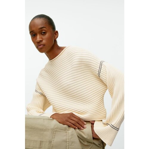 фото Хлопковый свитер в рубчик - кремовый - s arket