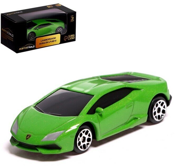 Автоград Машина металлическая LAMBORGHINI HURACAN LP610-4, 1:64, цвет зелёный