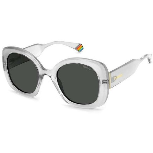 фото Солнцезащитные очки polaroid, квадратные, оправа: пластик, для женщин, серый