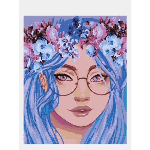 Картина по номерам Selfica Девушка в очках 50х40см.
