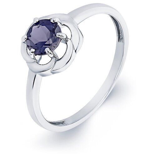 Кольцо Великолепный век, серебро, 925 проба, родирование, иолит, размер 16.5