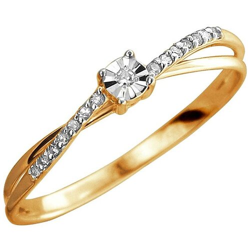 фото Эстет кольцо с 15 бриллиантами из комбинированного золота 01к6612254, размер 16