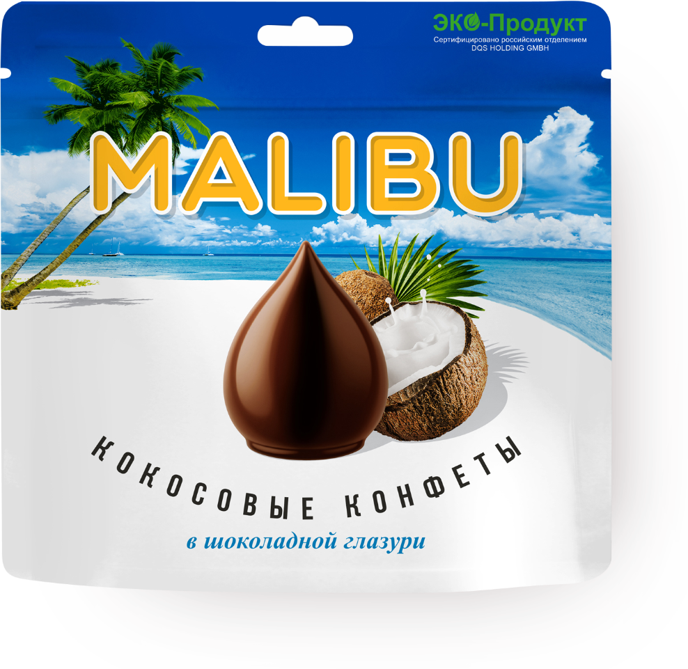 Конфеты кокосовые MALIBU в шоколадной глазури, 140гр Sobranie - фото №7