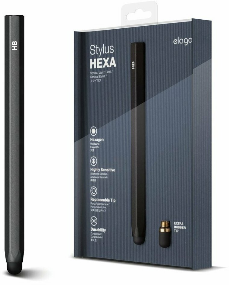 Стилус Elago Hexa для смартфонов и планшетов, Black (EL-STY-HX-BK)