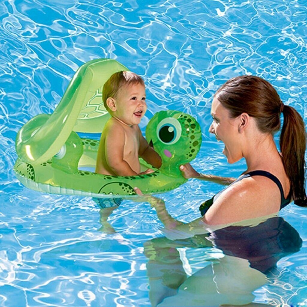 Круг надувной Bestway Floating Turtle Baby Care Seat 34094 BW, зеленый / белый - фотография № 13