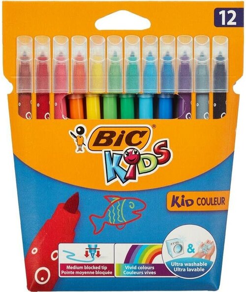 Фломастеры Bic Kid Couleur 12 цветов 319036