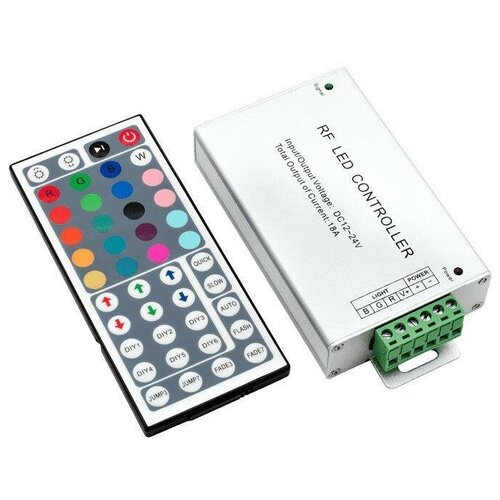 LED MIX RGB контроллер с радиопультом для светодиодной ленты SWG 18А 12-24 Вольт, РФ 44 кн, RF-RGB-44-18A swg контроллер радио touch deluce 18а 12 24 вольт 5кн сенсорное кольцо rf rgb s5 18a