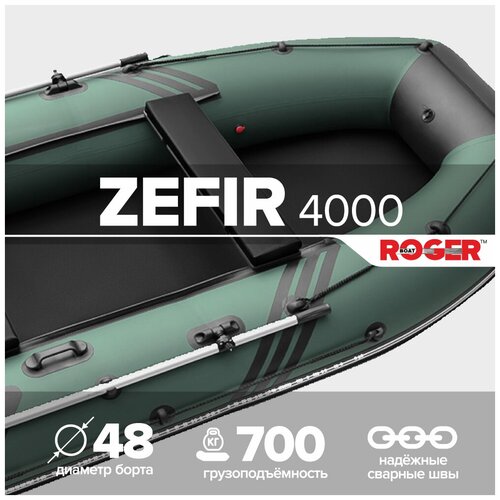 Лодка надувная ПВХ Zefir 4000, цвет (красно-серый)