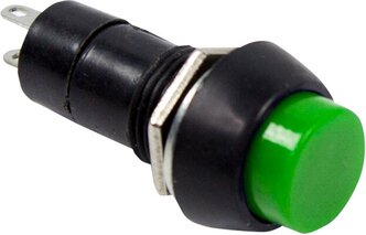 Выключатель-кнопка Rexant OFF-(ON) зеленая, без фиксации (250В 1А (2с)) {36-3042}