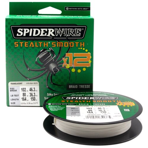 фото "плетеная леска spiderwire stealth smooth 12 braid полупрозрачная 0,39 мм., 46,3 кг., 150 м. (1507371)"