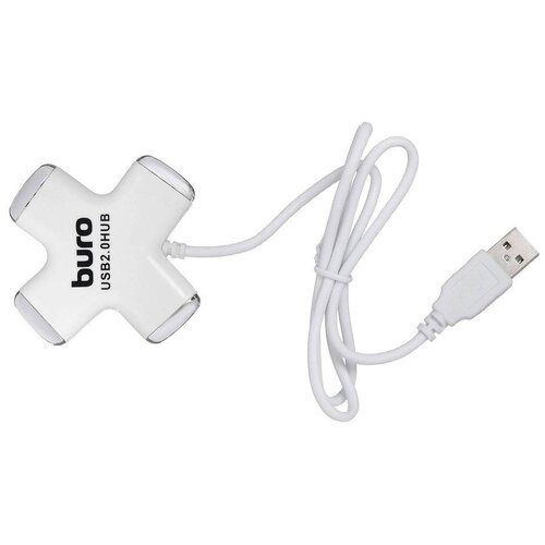 Хаб-разветвитель USB 20 Buro BU-HUB4-05-U20-Сross 4порт белый 53900₽