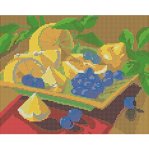 Алмазная мозаика картина Лимон с черникой 35*27,5см