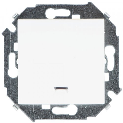 Simon 15 Белый Выключатель 1-клавишный с подсветкой, 16А, 250В, винт. зажим