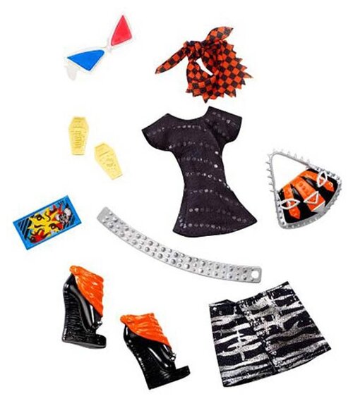 Аутфит модная одежда куклы Монстер Хай Торалей Страйп серия 1, Monster High Outfit fashion pack W1 Toralei Stripe