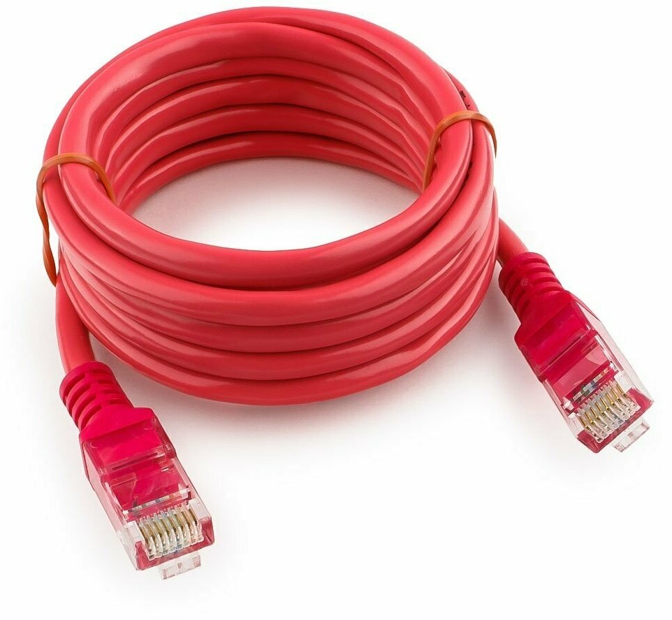 Набор из 3 штук Патч-корд UTP Cablexpert PP12-2M/RO категория 5e, 2 м, литой, многожильный, розовый