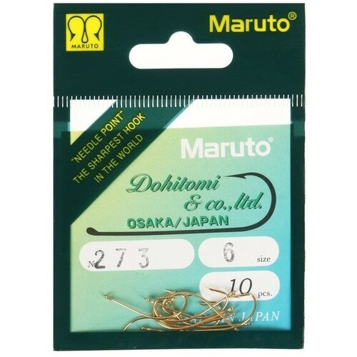 фото Крючки универсальные maruto 273, цвет go, № 6, 10 шт.