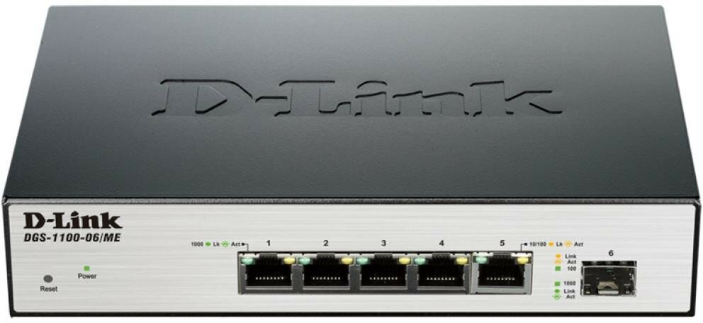 Коммутатор D-LINK DGS-1100-06/ME управляемый 5 портов 10/100/1000Mbps - фото №3