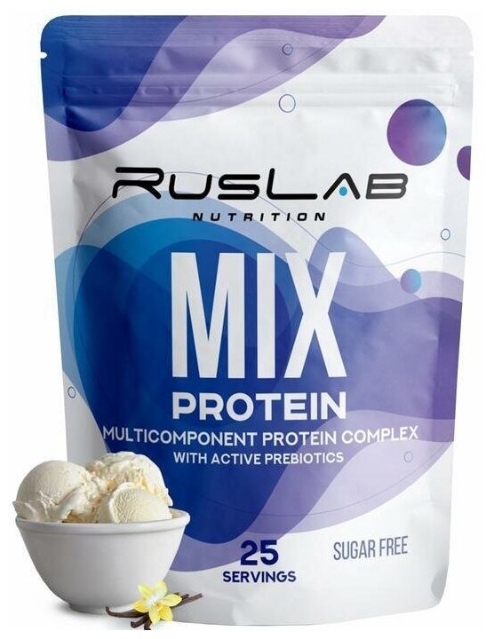 RusLabNutrition Протеин RusLabNutrition MIX Protein 70% Ванильное мороженое, 800 г