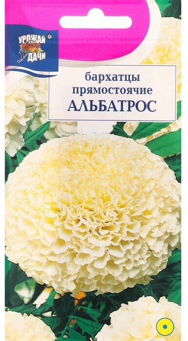 Урожай удачи Семена цветов Бархатцы прямостоячие "Альбатрос", махровые, 0,1 г