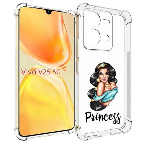 Чехол MyPads Принцесса-Жасмин женский для Vivo V25 5G / V25e задняя-панель-накладка-бампер