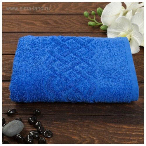фото Полотенце махровое жаккард plait 50х90 см, цв 148 синий, хл.100% 360 гр/м 1077967 дм-люкс