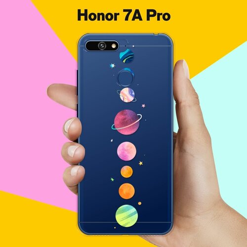 Силиконовый чехол Планеты на Honor 7A Pro силиконовый чехол синие листья на honor 7a pro