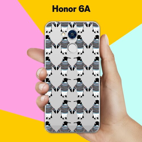 Силиконовый чехол на Honor 6A Узор из пингвинов / для Хонор 6А силиконовый чехол узор из пингвинов на honor 7c